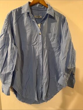 Free People Light Blue Lightweight Poplin Button-Down Shirt